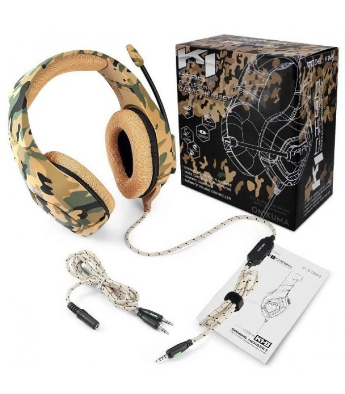 Fone Headset Gamer Profissional Onikuma k1-B Camuflado